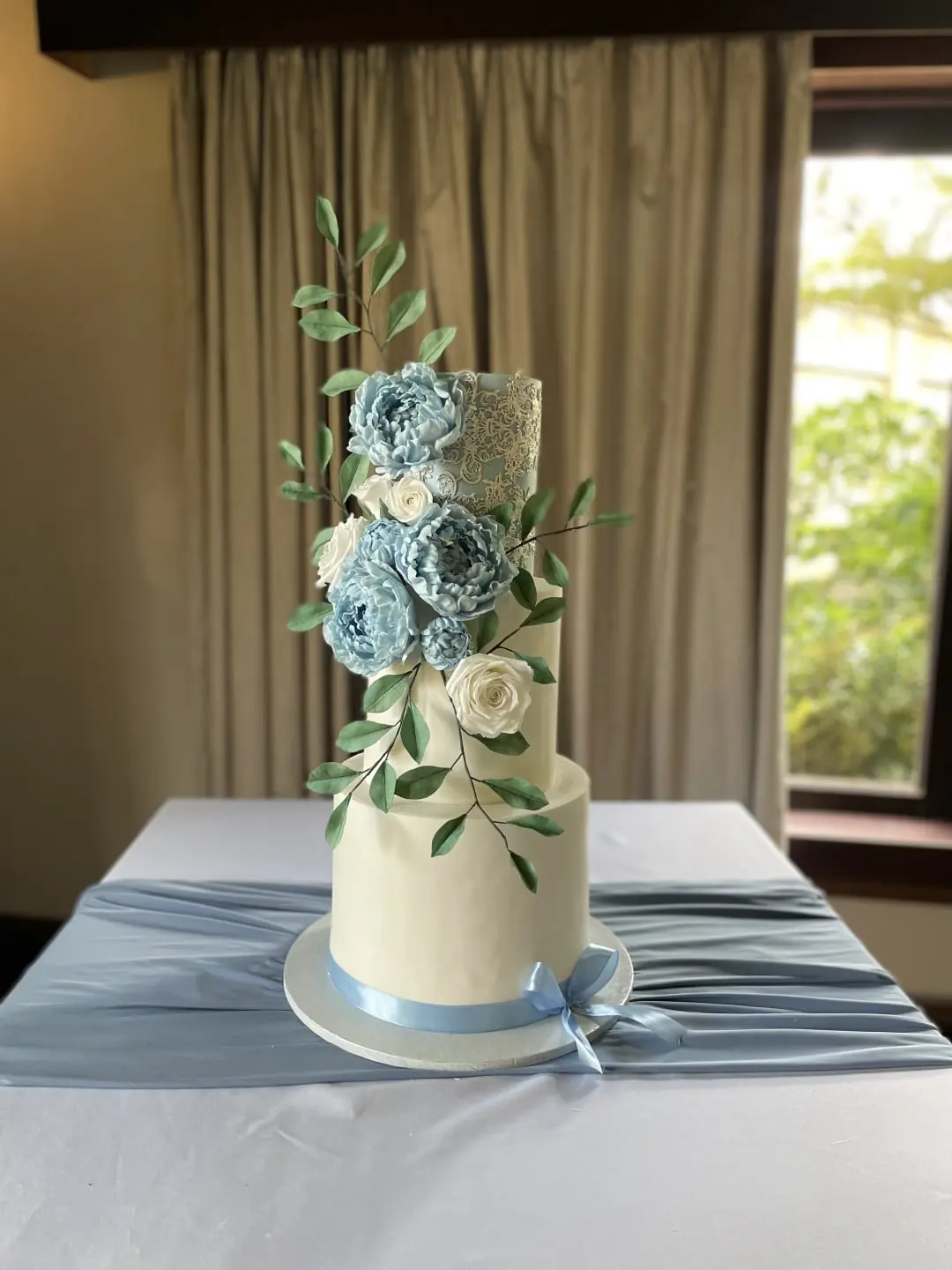 Wedding cake with floral styling